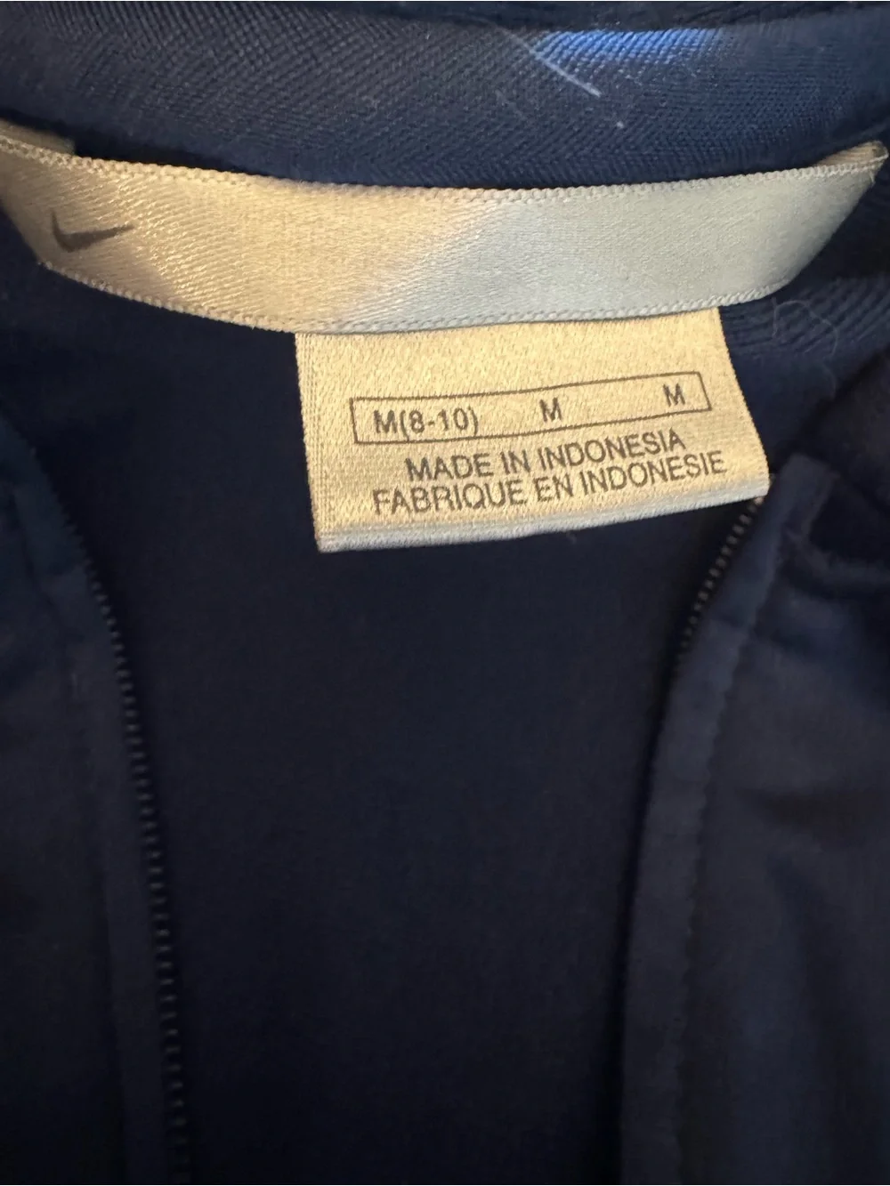 Vintage Nike USWNT USA Soccer Full Zip Hooded Track Jacket Navy Women’s M 8-10